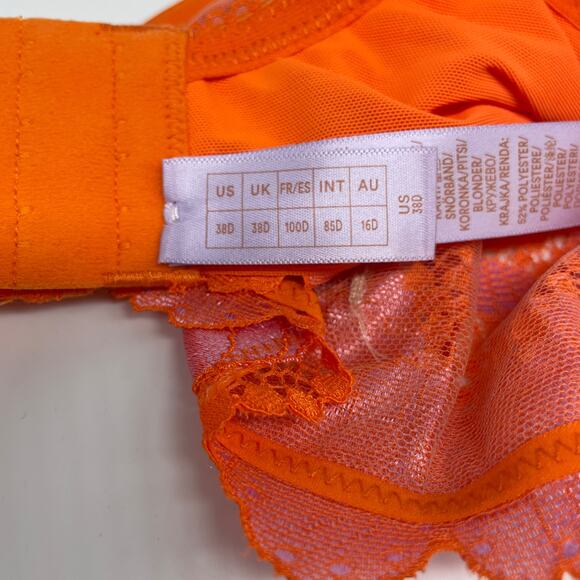 Savage X Fenty Women's Perfect Pearly Poppylicious Lace Bralette Size 38D - Picture 5 of 6